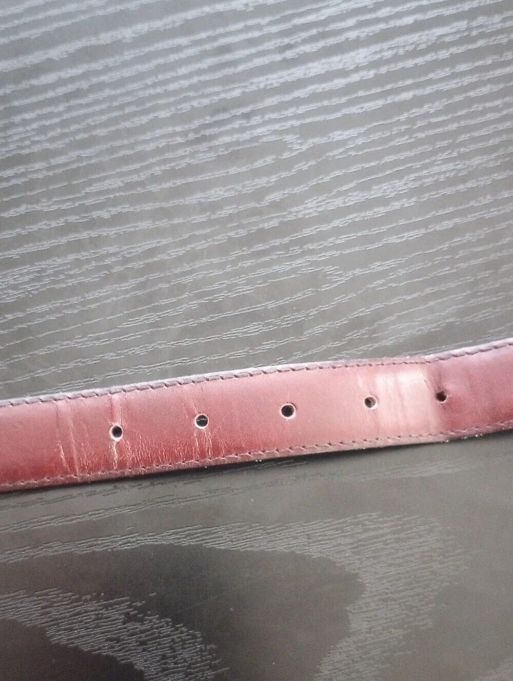 Burgundy Maroon Cowhide Leather Belt with Gold Buckle USA Made